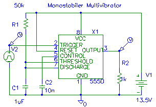 Schaltung des Monostabilen Mulivibrators