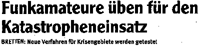 Funkamateure üben für den Katastropheneinsatz