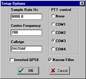 Setup des PSK31-Programms